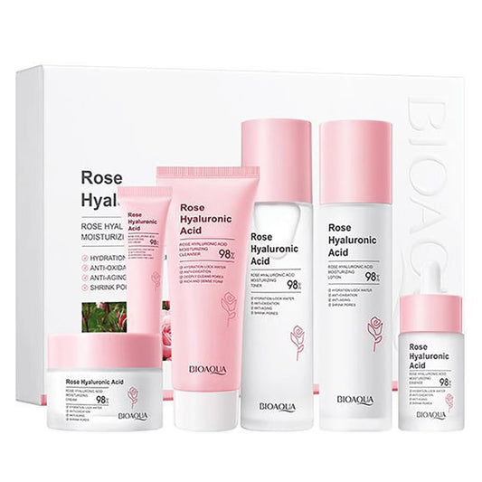 Kit Facial Bioaqua de Rosas con Ácido Hialurónico